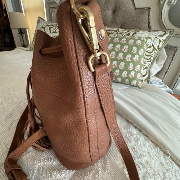 Gigi new york Brown Leather Bucket Bag purse Guc - Picture 2 of 6